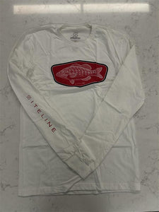 Siteline Fishing Co. White Red Long Sleeve