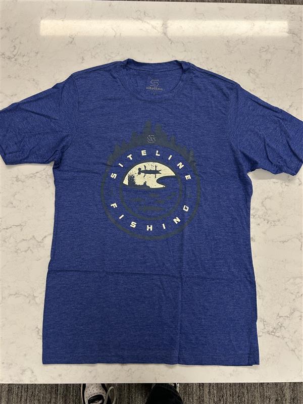 Siteline Fishing Co. Blue Tee Front Graphic Only
