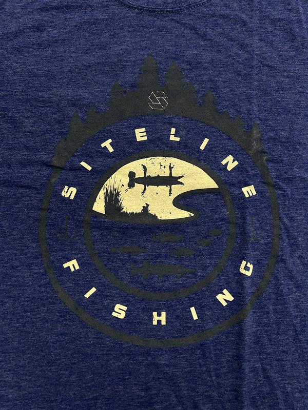 Siteline Fishing Co. Blue Tee Front Graphic Only