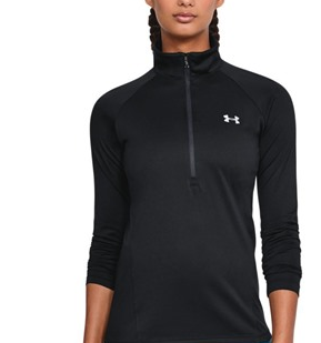 UA Womans 1/4 Zip-Black with Logos (Logos not pictured)
